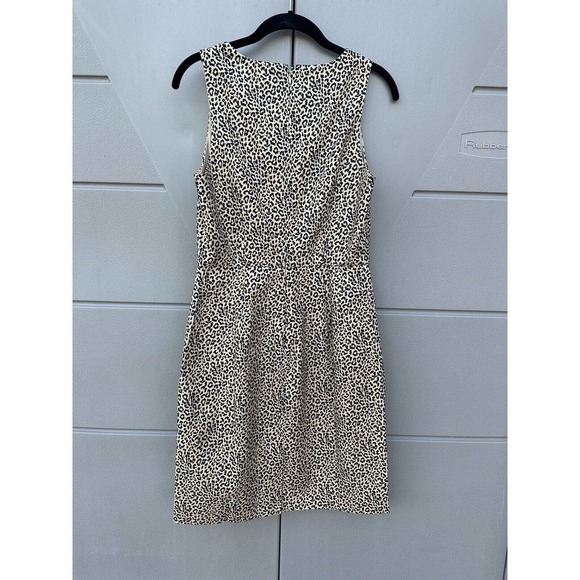 J Crew Leopard Print Sheath Dress Womens Career Work Party Day To Night Sz 4 - Picture 7 of 13